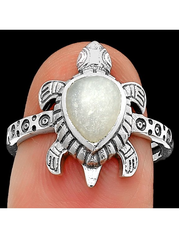 Tortoise - Srilankan Moonstone 925 Sterling Silver Ring s.7 Jewelry DGR1116_C_7 R-1076