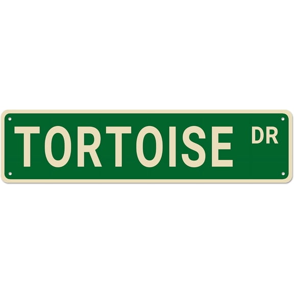 Apular Tortoise Street Signs, Tortoise Decor Tortoise Sign Tortoise Gift, Wall Decor for Home/Kitchen/Man Cave, Quality Metal Signs 16x4 Inch