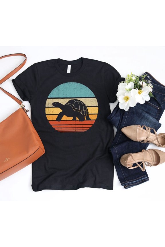 Tortoise Sunset Shirt Retro Reptile Lover Gift Vintage Turtle Graphic,for men and women up to 5XL