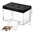 thumbnail image 1 of Turtle Basking Platform with Lid, Adjustable Height Elevated Turtle Topper with Non-Slip Ramp & Hexagonal Light Holes, Transparent Reptile Tank Habitat for Small Turtles, Tortoise, 1 of 5