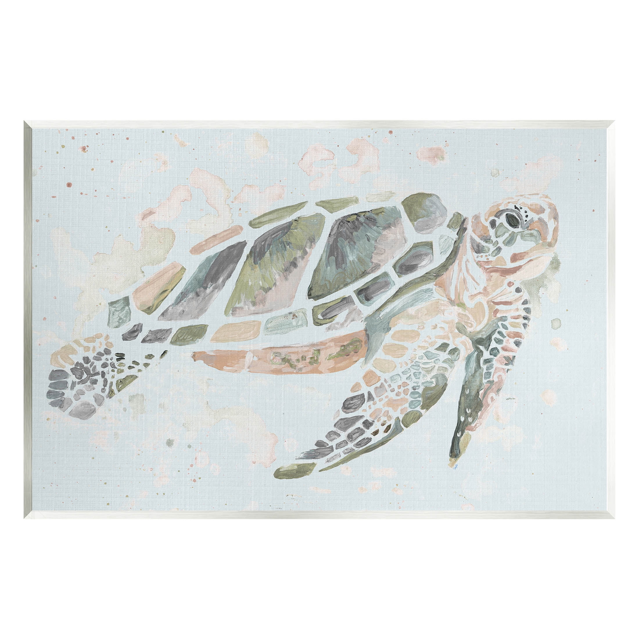 Tortoise Swimming Underwater Bubbles Animals & Insects Graphic Art Unframed Art Print Wall Art