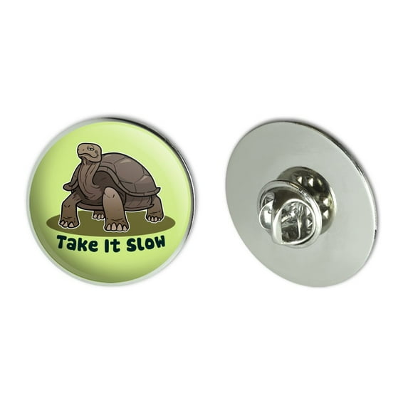 Tortoise Take It Slow Turtle Metal 1.1" Tie Tack Hat Lapel Pin Pinback