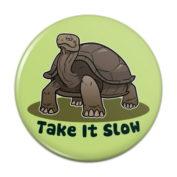 Tortoise Take It Slow Turtle Pinback Button Pin