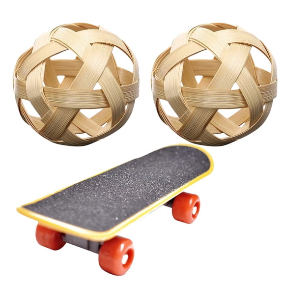 Tortoise Training Skateboard Toy Set with Red Rubber Treat Ball for Baby Tortoises and Small Reptiles 5.5 in L x 1 in W x 1.65 in H Skateboard, 2.76 in Diameter