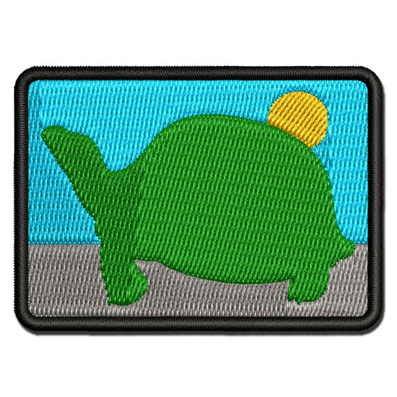 Tortoise Turtle Solid Applique Multi-Color Embroidered Iron-On Patch - 2.0 Inch Mini