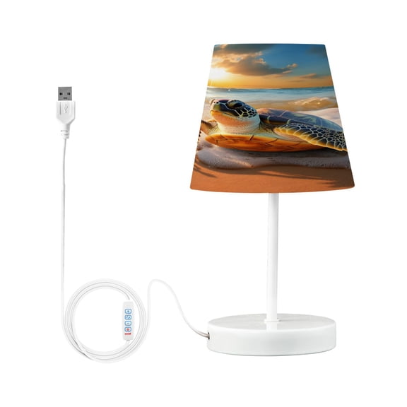 Tortoise Turtle on Beach Desk Lamp LED Table Nightstand Lamps with 3 Color Temperatures for Home Bedroom Living Room Decor 8x12
