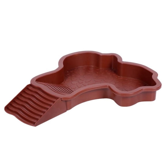 Tortoise Water Dish with Basking Ramp, Amphibious Reptile Bathing Pool, Large Capacity Water & Food Bowl with Anti-Slip Climbing Ramp for Turtles, Gecko, Lizards, Crabs