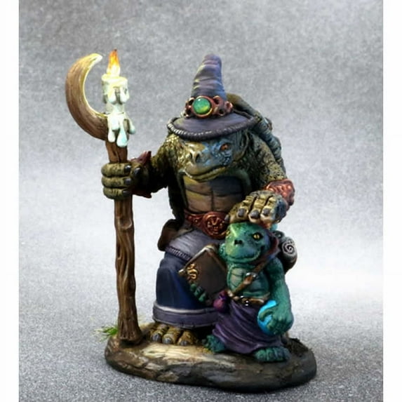 Tortoise Wizard with Apprentice Miniature Critter Kingdoms Dark Sword Miniatures