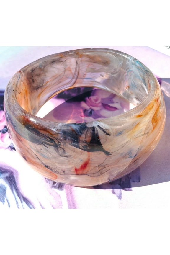 Tortoiseshell Acrylic Resin Bracelet Irregular Transparent Bangle Layered Style Jewelry for Women Fashion Accessory Gift