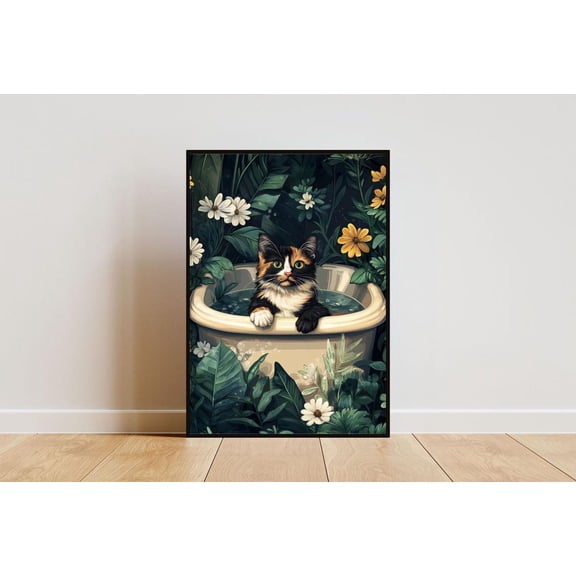 Tortoiseshell Bathtub Wall Art Print, Unframed Paper Poster 24x36in
