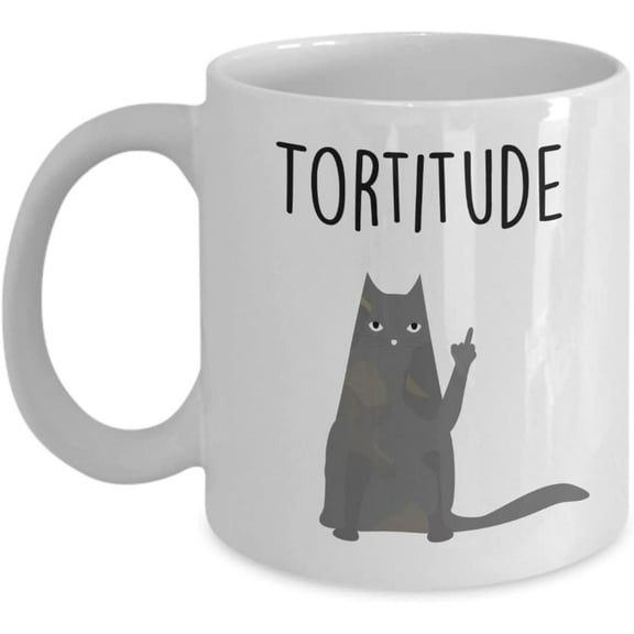 Tortoiseshell Cat - Tortitude Mug - Coffee Cup - Novelty Birthday Gift Idea,Ceramic mugs, mugs with handle, can heat up,11oz