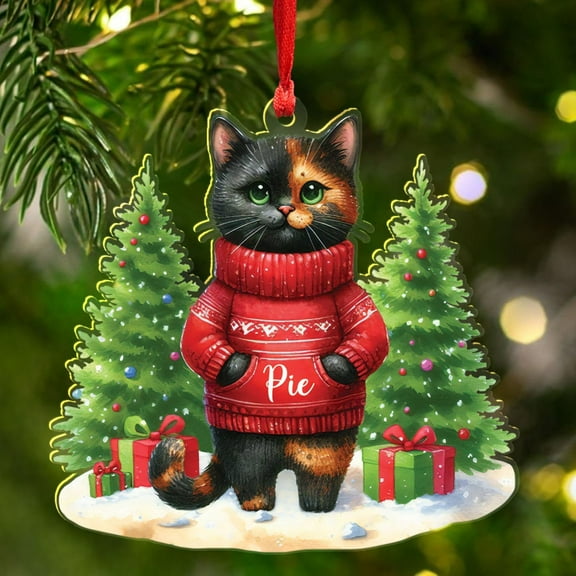 Tortoiseshell Christmas Ornament 2025, Personalized Tortoiseshell Acrylic Ornaments, Custom Tortoiseshells Cat Xmas Shape Ornament Gift for Cat Owners, Tortoiseshells Christmas Tree Decorations