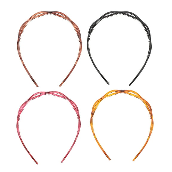 Tortoiseshell Headband for Women and Men - 4pcs Thin Hair Bands
