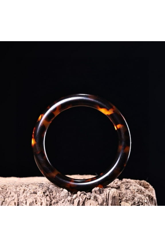 Tortoiseshell Pattern Bangle Unisex Resin Bracelet Wellness Energy Style Fashion Jewelry for Men and Women