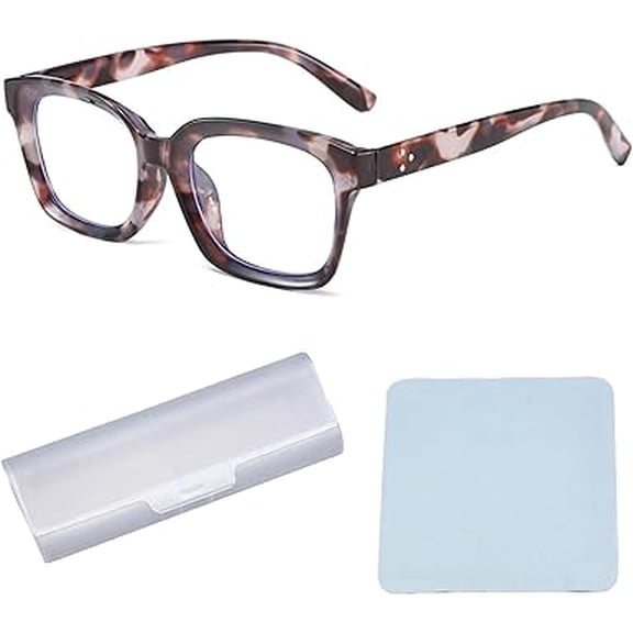 Tortoiseshell Reading Glasses – Blue Light Blocking Oversized Square Readers, Tortoiseshell Glasses for Women Men