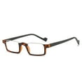 thumbnail image 1 of Tortoiseshell Reversal Half Rimless Reading Glasses 2.5, Fashion Rectangle Presbyopia Glasses for Men and Women, HD Half Moon Spring Hinge Readers +2.50, 1 of 6