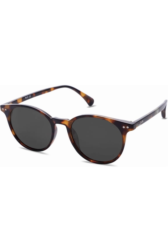 Tortoiseshell Round Sunglasses, UV400 Protection, Retro Style
