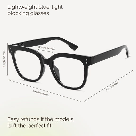 Tortoiseshell Square Blue Light Glasses, Retro Thick Frame, With Cleaning Cloth