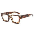 thumbnail image 1 of Tortoiseshell Thick Oversize Square Candy Color Reading Glasses 2.00 for Women and Men, Stylish Blue Light Blocking Spring Hinge Readers +2.00, 1 of 5