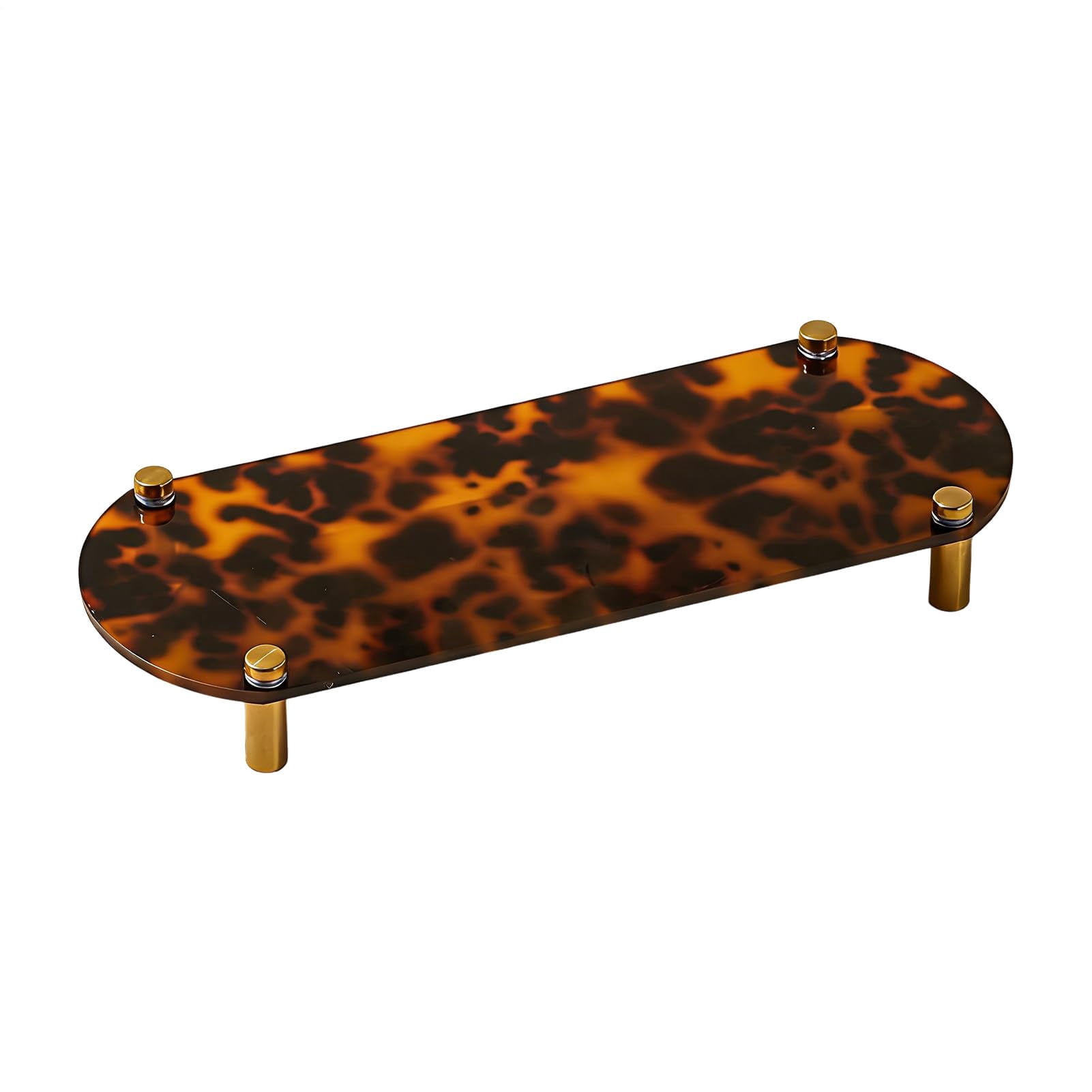 Tortoiseshell Tray  Turtle Shell Bathroom Accessory, Decorative Acrylic Holder, Vintage Style Organizer | Desktop and Bathroom Storage Rack for Home Decoration