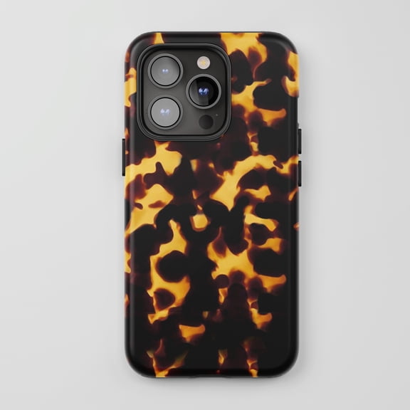 Tortoiseshell for iPhone Protective Phone Case Classic Design Amber Brown