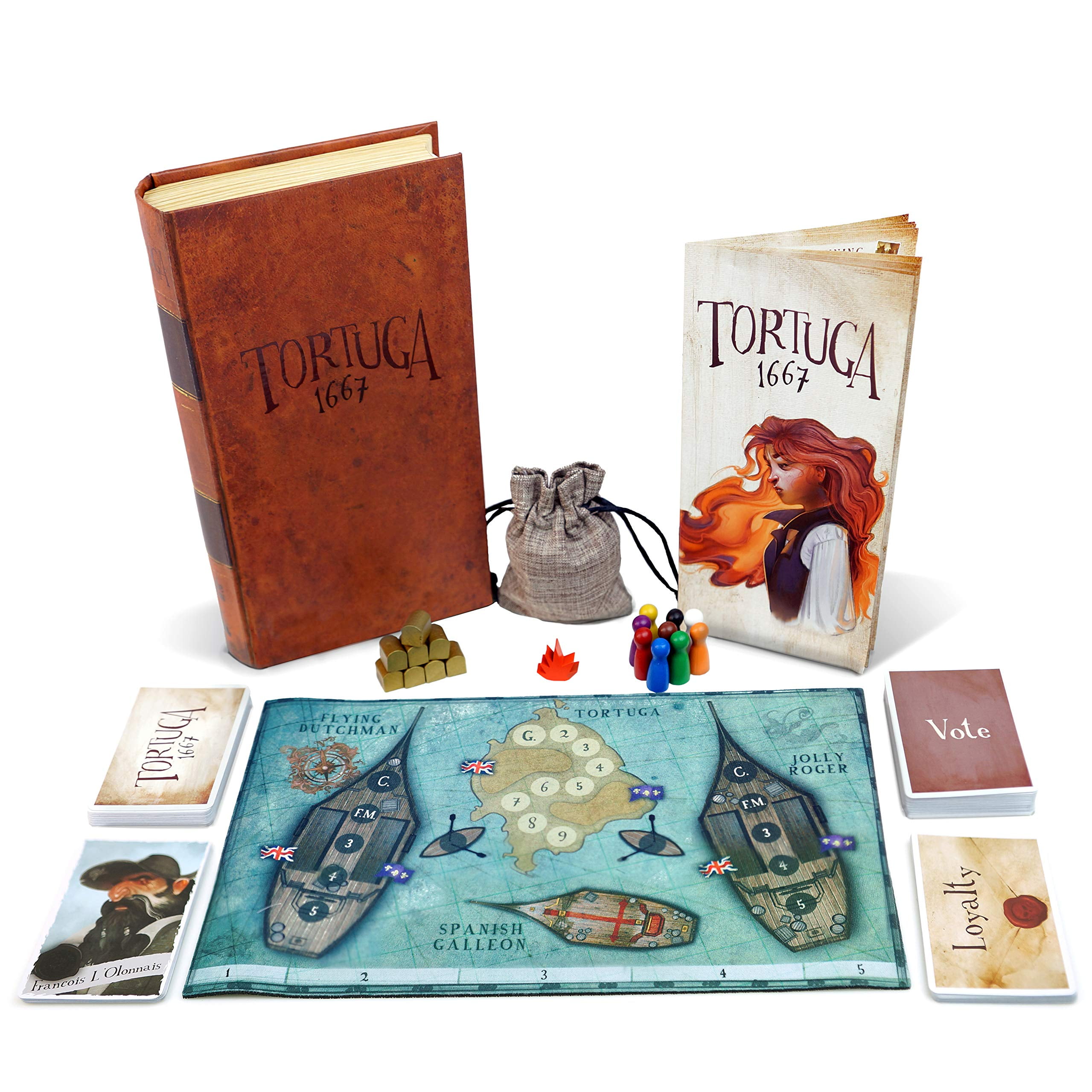 Tortuga 1667 Board Game, Treasure Plunder Game of Cards, Strategy, Deceit, and Luck for 2-9 Players Tortuga 1667 Board Game, Treasure Plunder Game of Cards, Strategy, Deceit, and Luck for 2-9 Players