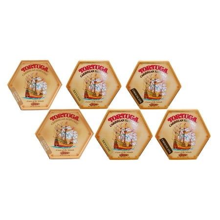 Tortuga Caribbean Rum Cake 4 oz Golden Original, Key Lime, Chocolate 6 Pack