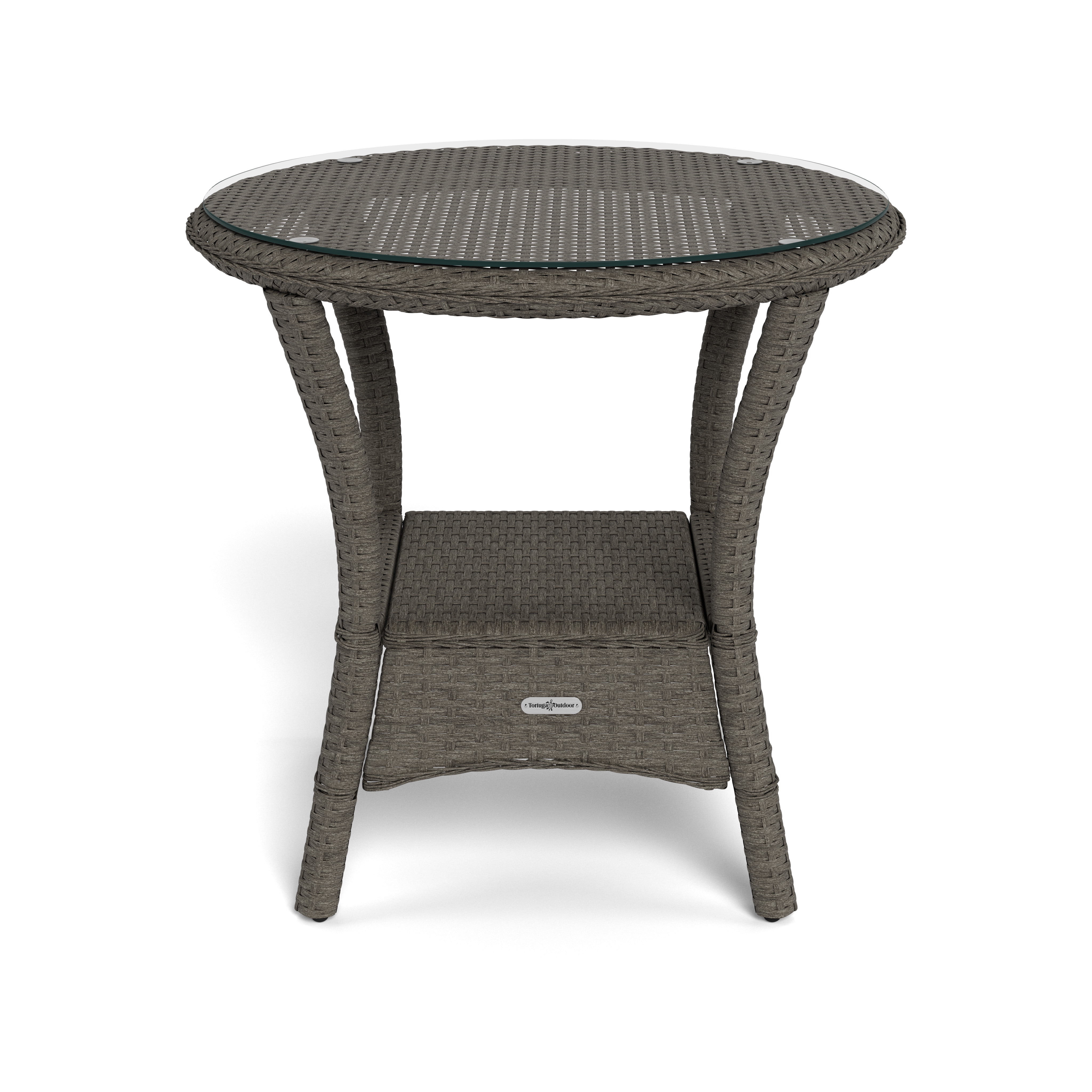 Tortuga Outdoor Bayview Resin Wicker Side Table Driftwood