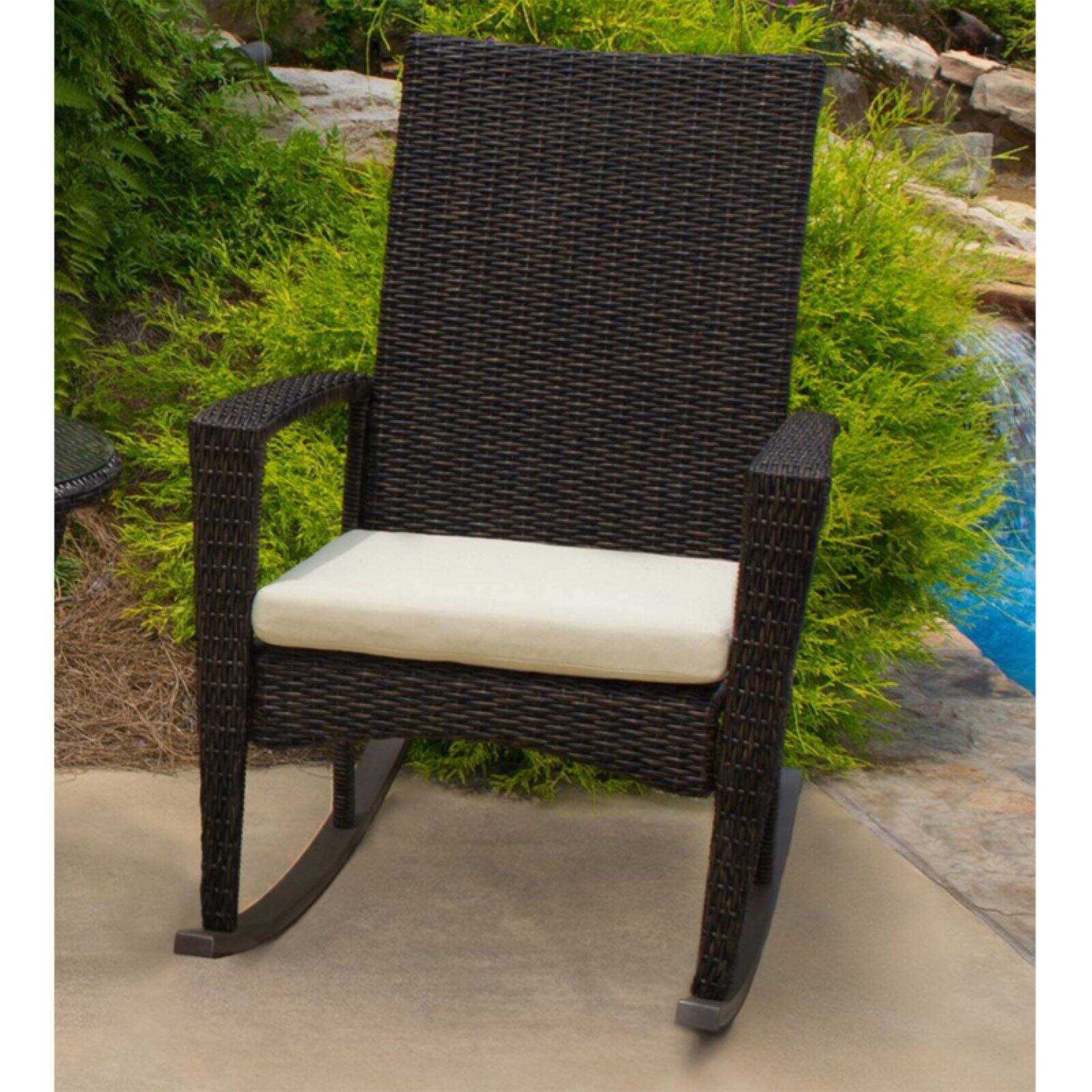 Tortuga Outdoor Bayview Wicker Rocking Chair with Cushion - image 1 of 11