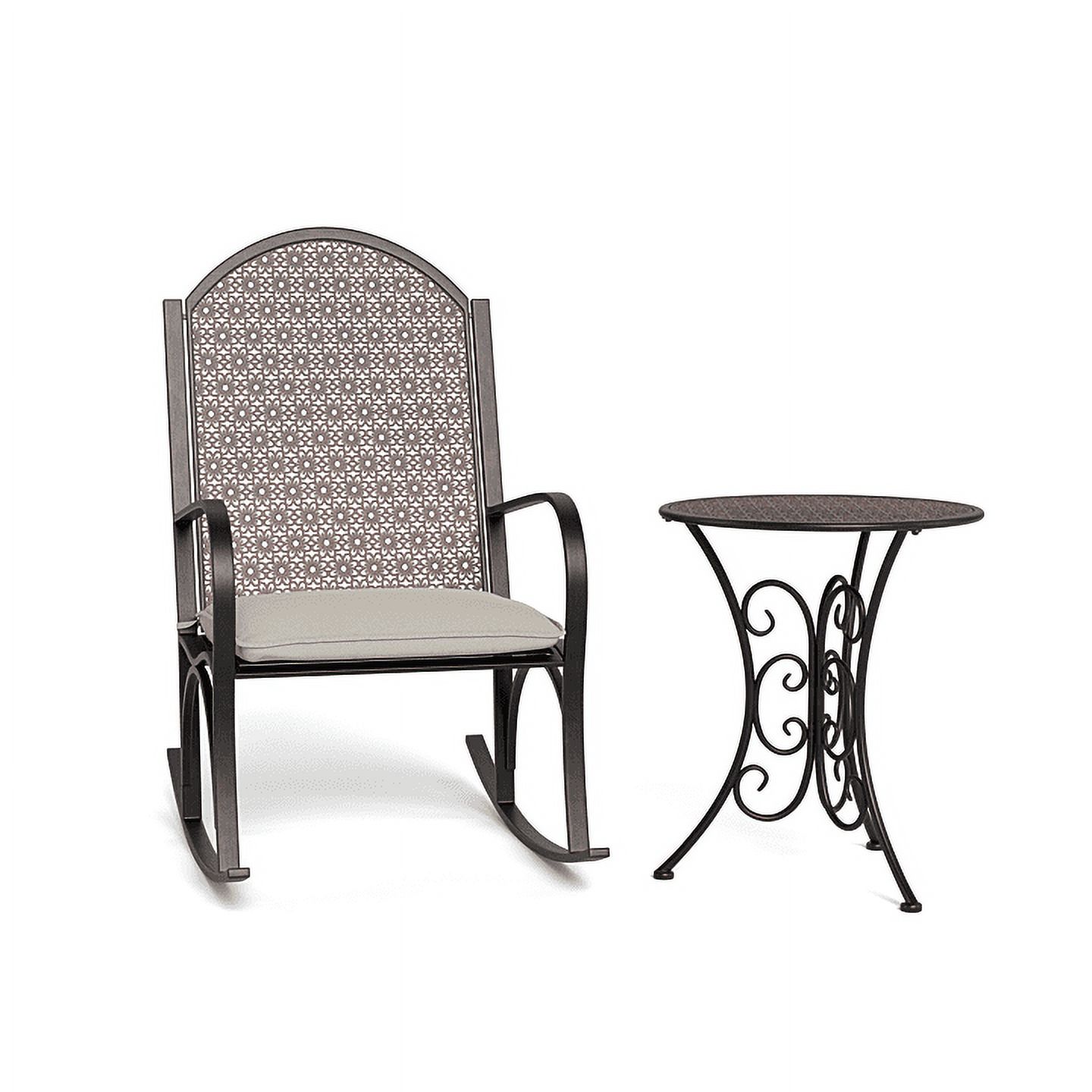 Tortuga Outdoor Garden Rocking Chair with Side Table - Oiled Copper Finish, Beige Cushion - image 1 of 11