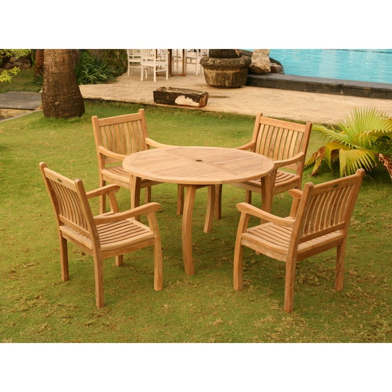 Tortuga Outdoor Jakarta Teak Outdoor Patio Dining Set 5 Piece