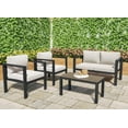 thumbnail image 1 of Tortuga Outdoor Lakeview Aluminum 4 Piece Conversation Set with Loveseat, 2 Chairs and Coffee Table, Charcoal, 1 of 8