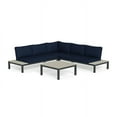 thumbnail image 1 of Tortuga Outdoor Lakeview Modern Four Piece Sectional Set with Sectional, Coffee Table and Cushions, Navy, 1 of 9