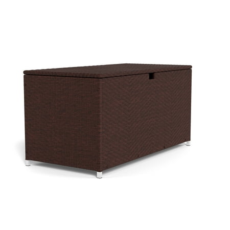 Tortuga Outdoor Sea Pines Large Wicker Storage Box, Java