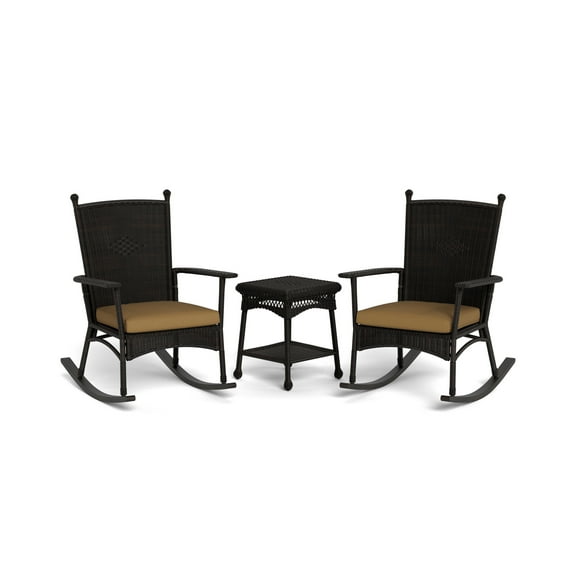 Tortuga Outdoor Portside Classic Dark Roast Rocking Chair Set (3-Piece)