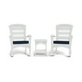 thumbnail image 1 of Tortuga Outdoor Portside Plantation Rocking Chair 3 Piece Set - White w/ Navy Cushion, 1 of 8