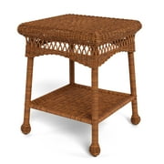 Tortuga Outdoor Portside Southwest Amber Square Outdoor Wicker Side Table