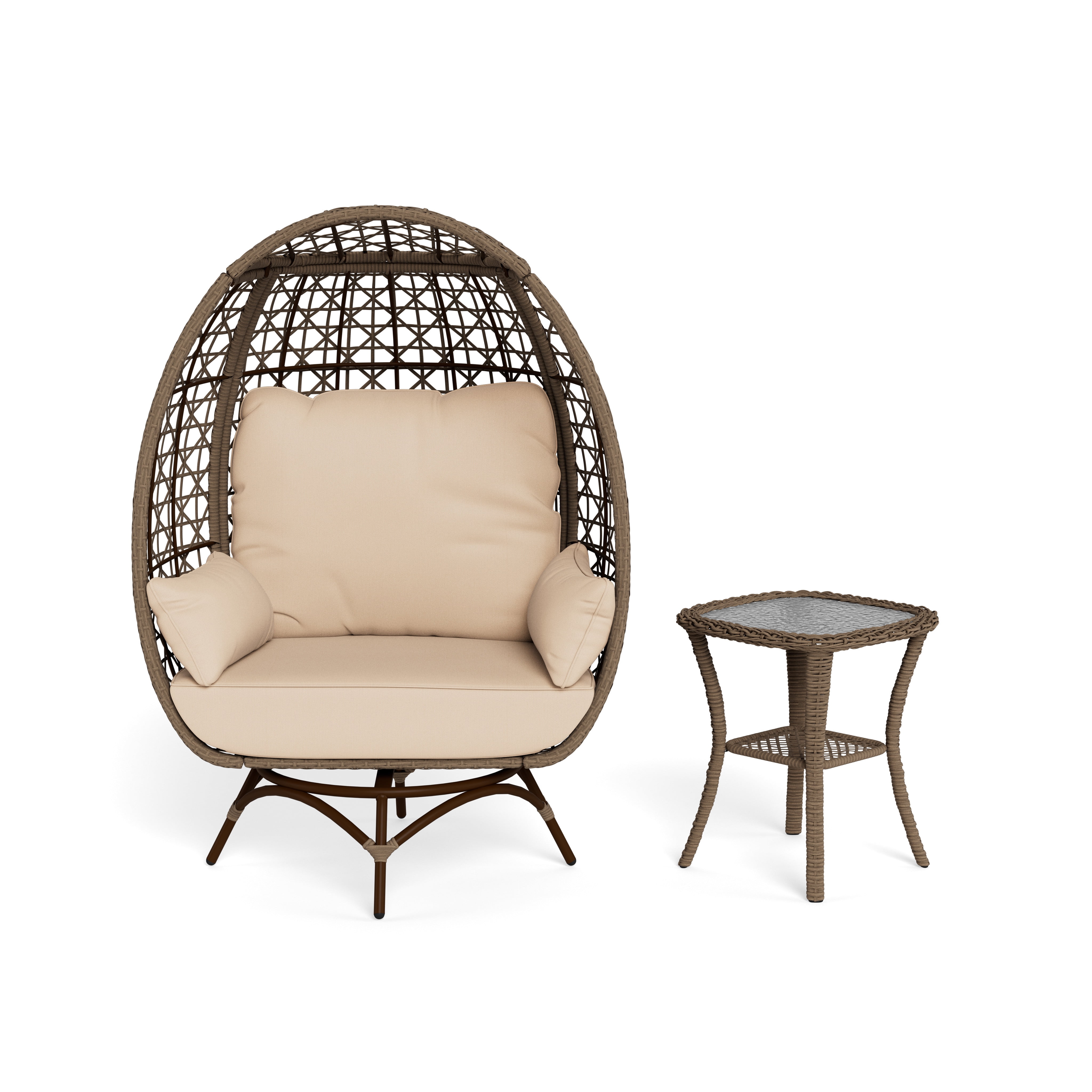 Tortuga Outdoor Rio Vista Resin Wicker Swivel Nest Swing and Table