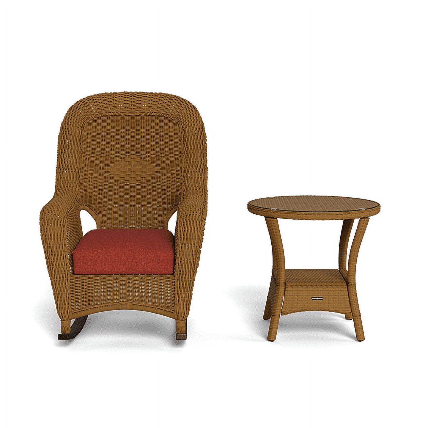 Tortuga Outdoor Sea Pines Outdoor Wicker Rocking Chair and Side Table ...
