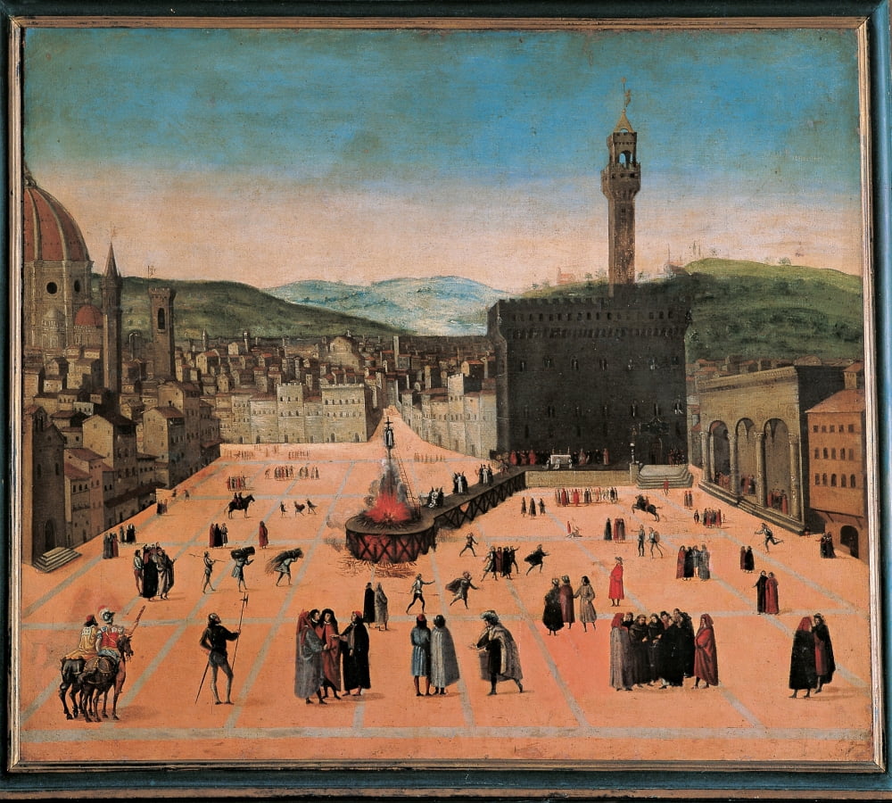 Torture Of Savonarola In Piazza Della Signoria Canvas Art - (24 x 18)