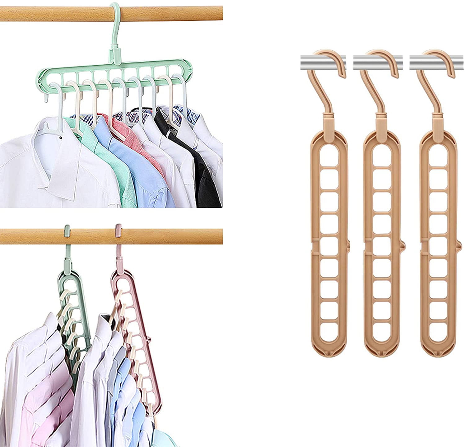 Space-saving hangers, 5pcs, high-quality smart hooks, sturdy