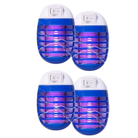 GIXUSIL 4 Pcs Bug Zapper Electric Fly Pests Trap Indoor, Mosquito LED Light for Patio, Bedroom, Kitchen, Office Electronic Insect Killer(Blue)