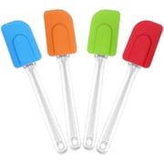4-Piece Silicone Spatula Set by GIXUSIL Heat Resistant, Non-Scratch Utensils for Baking & Cooking. Flexible Scraper for Nonstick Pans, Bowls & Jars 4 Colors