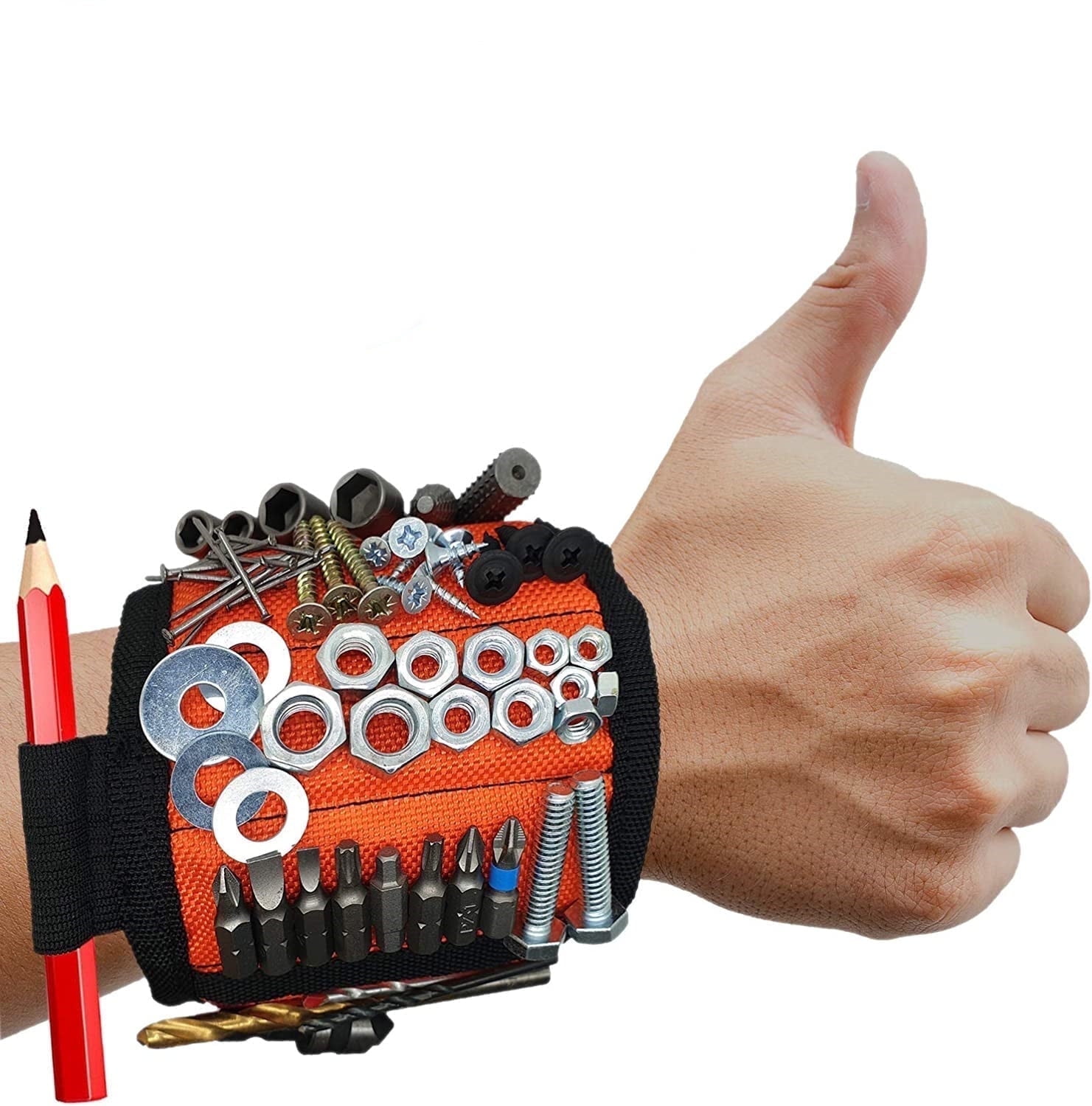 GIXUSIL Magnetic Wristband, Perfect Stocking Stuffers for Men, Tool Belt Magnetic Wristband for Holding Screws, Nails, Drill Bits, Cool Gifts Gadgets for Men, Women, Dad, Husband, Carpenters