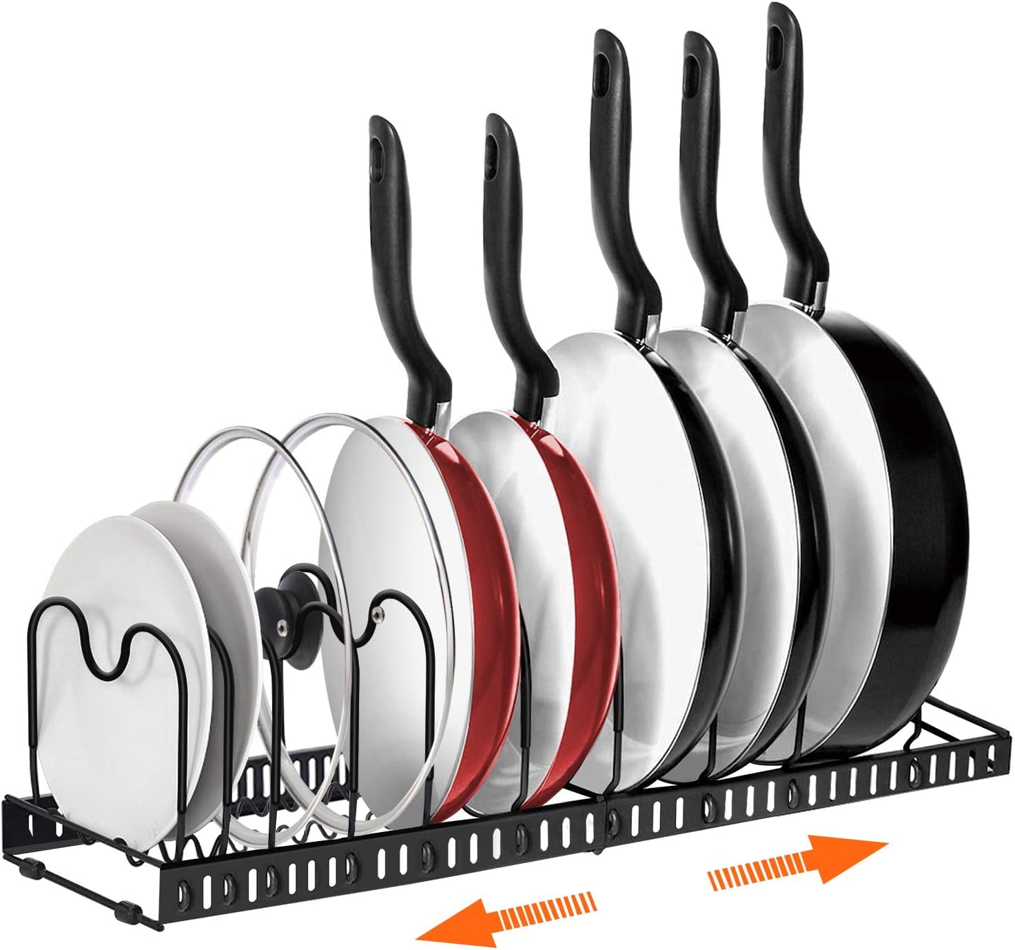 Torubia Expandable Pot and Pan Organizer Rack with 10 Adjustable