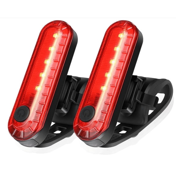 Torubia Rear Bike Tail Light 2 Pack, Ultra Bright USB Rechargeable Bicycle Taillights, Red High Intensity Led Accessories Fits on Any Bike or Helmet. Easy to Install for Cycling Safety Flashlight