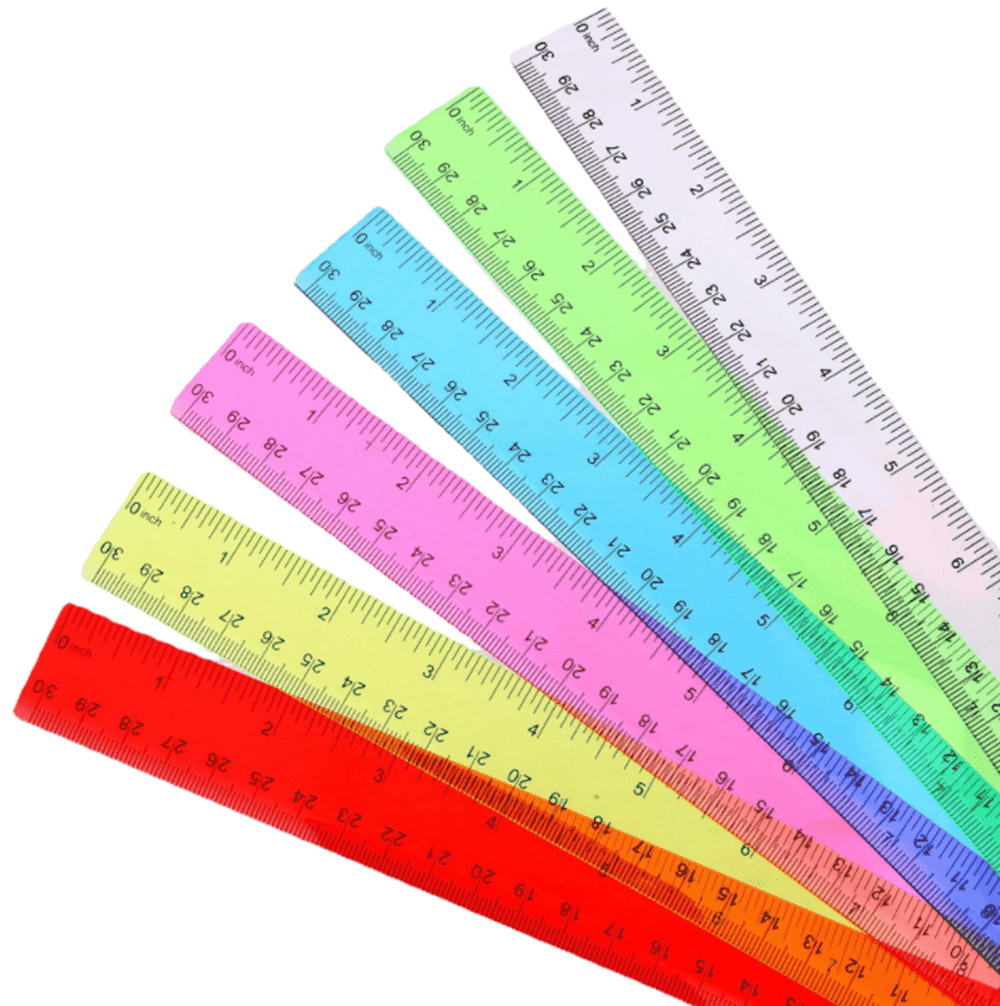 Torubia Rulers 12Inch, 7Pcs, Assorted Colors, Ruler with Centimeters ...