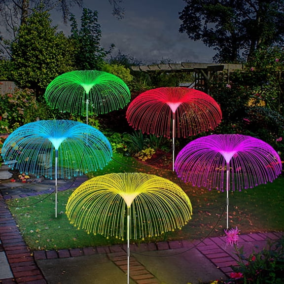 Torubia Solar Garden Lights Outdoor, 5Pack Solar Jellyfish Lights 7 Color Changing Garden Ornaments Lights Outdoor Waterproof Solar Powered Stake Lights for Patio Yard Garden Pathway Party Decoration