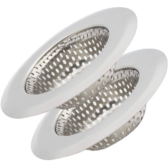 GIXUSIL 2 Pack of Stainless Steel Sink Drain Strainer Baskets 1.57 Inch Diameter. Kitchen Stopper. For Dishes Garbage Disposal Large Wide Rim Prevents Clogged Drains Catcher.