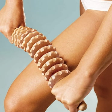 Torubia Wood Massage Stick Roller for Cellulite Lymphatic Drainage ,Wooden Manual Self Therapy Tools for Muscle Deep Tissue, Handheld Curved Body Massager for Leg Back Stomach Waist Thighs Sculpting